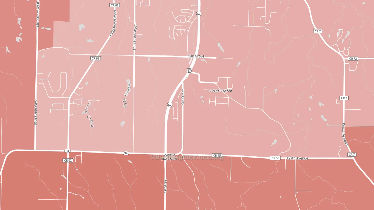 Oak Grove, IL block-group political-lean map
