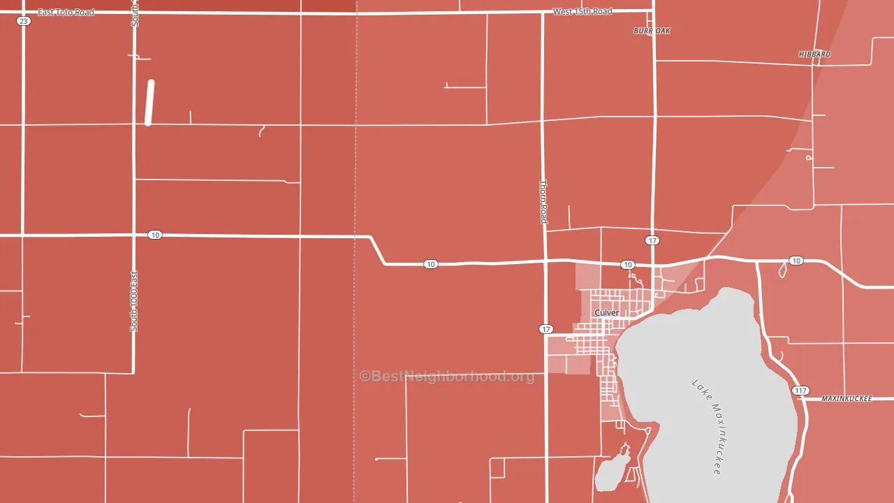 Oak Grove, IN block-group political-lean map