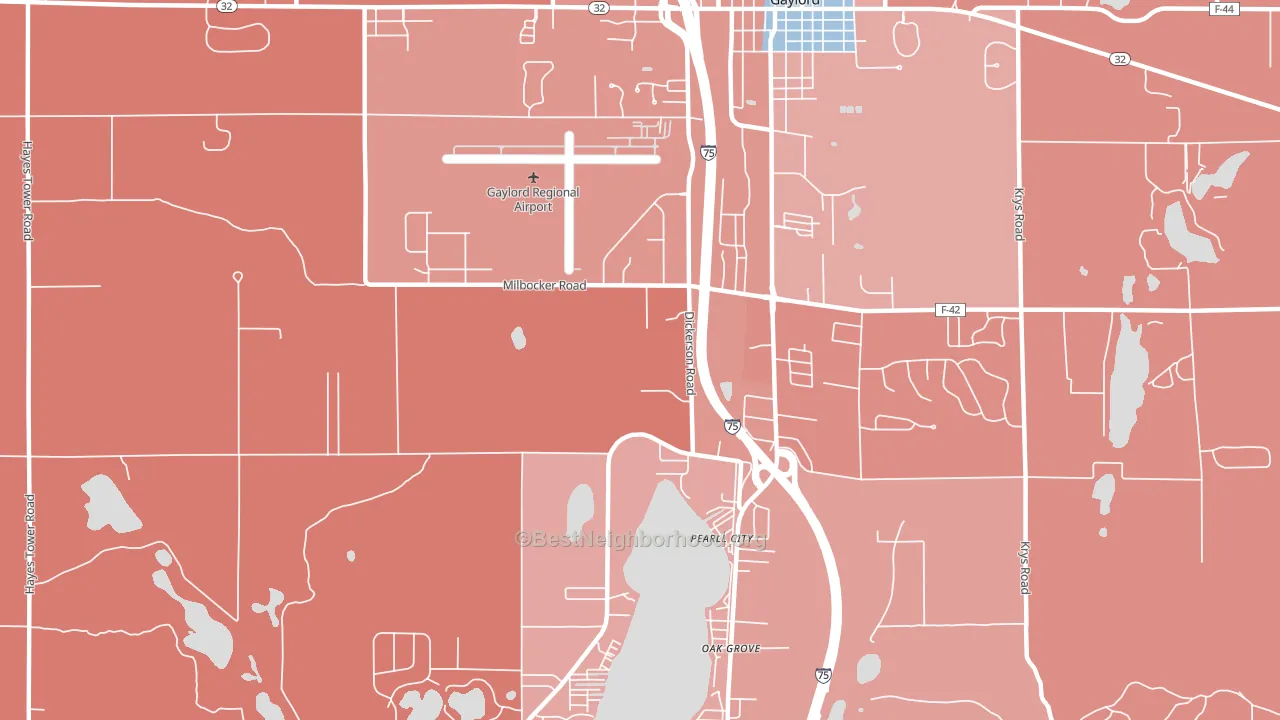 Oak Grove, MI block-group political-lean map