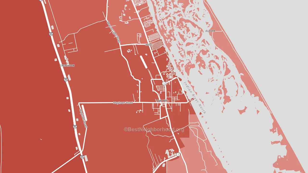 Oak Hill, FL block-group political-lean map