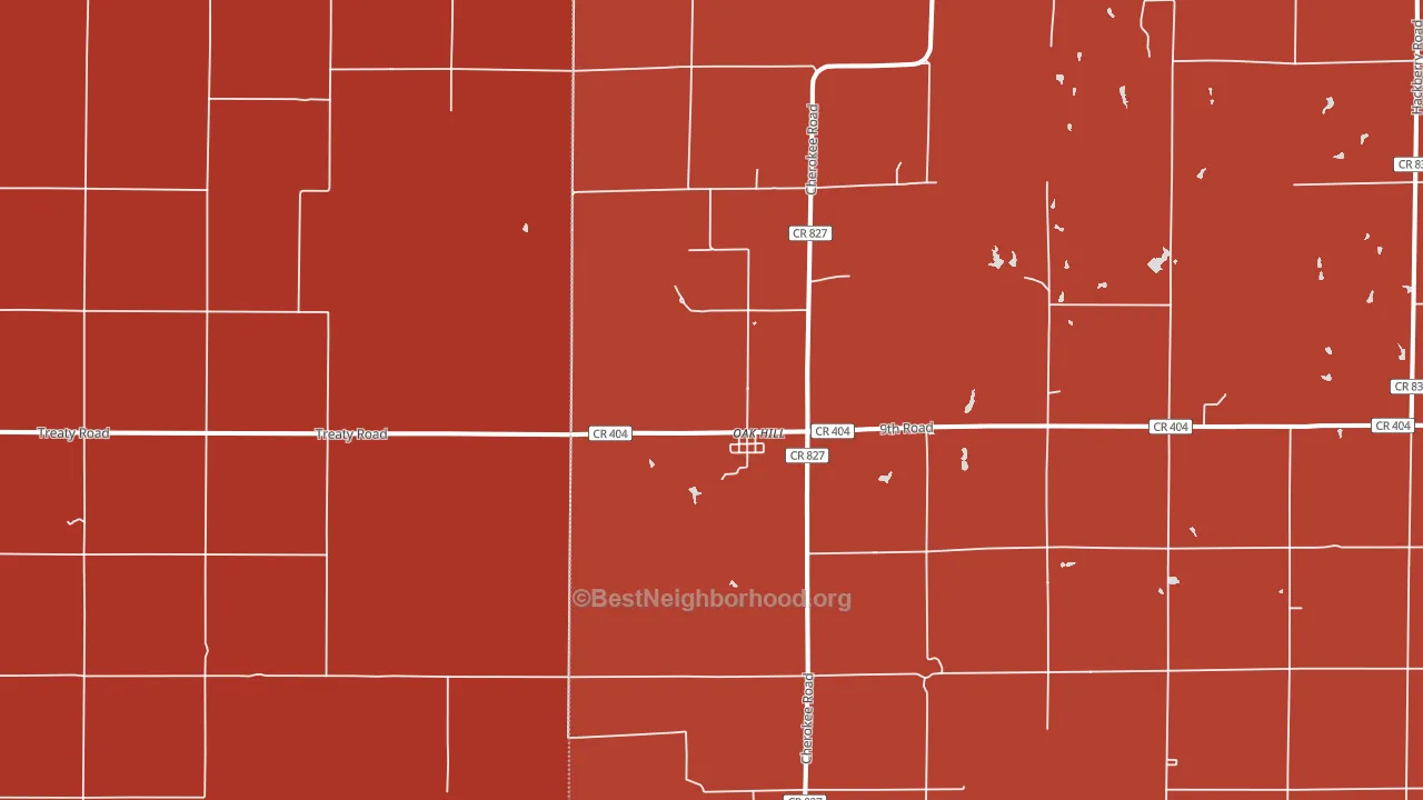 Oak Hill, KS block-group political-lean map