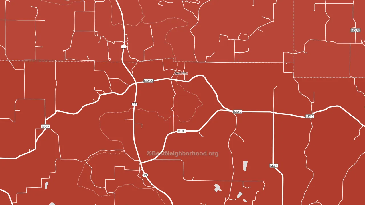 Oak Hill, MO block-group political-lean map