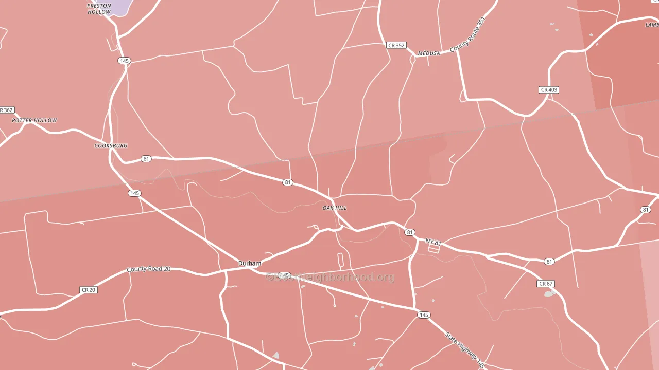 Oak Hill, NY block-group political-lean map