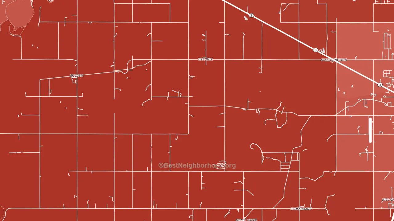 Oak Hill, OK block-group political-lean map
