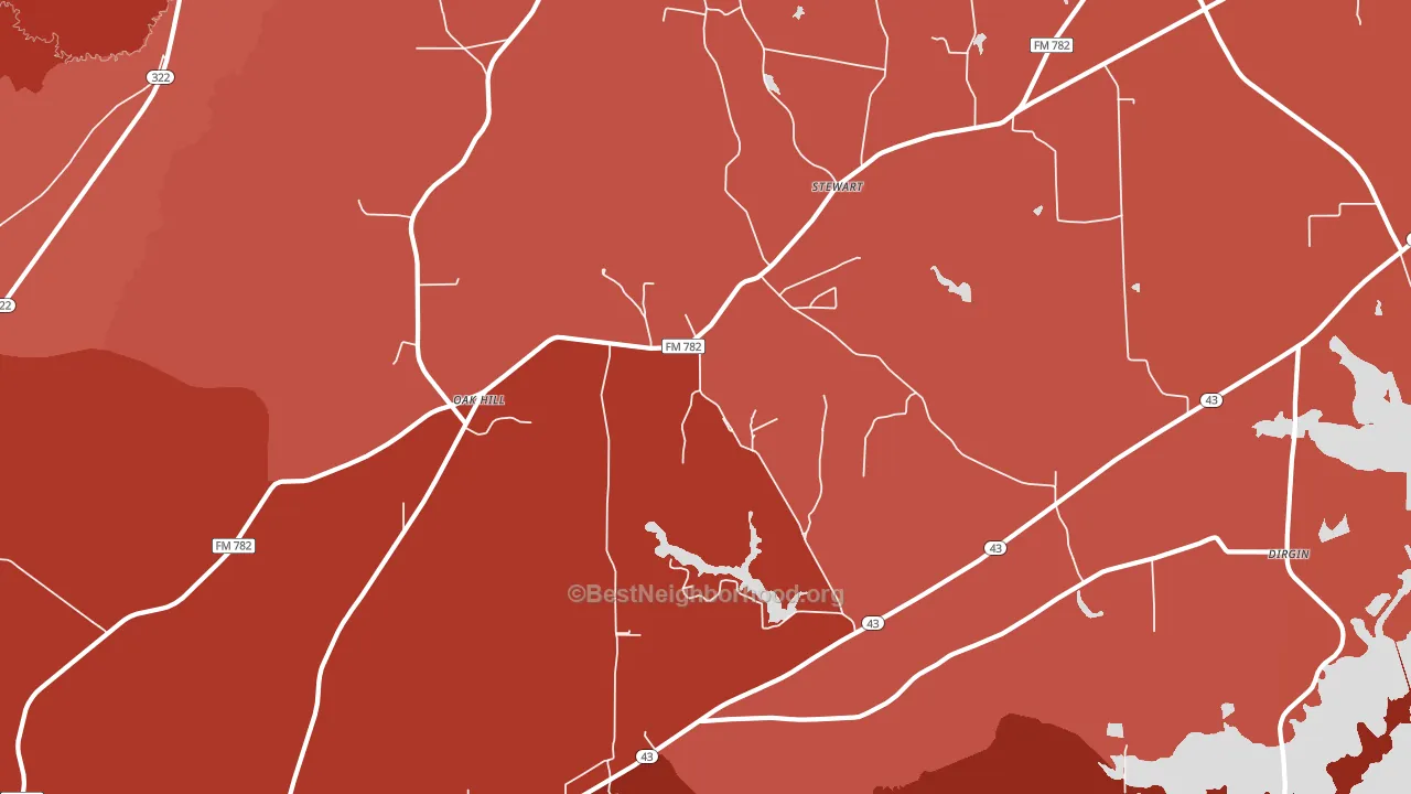 Oak Hill, TX block-group political-lean map