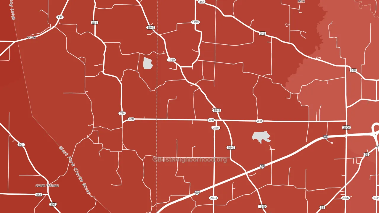 Oak Level, KY block-group political-lean map