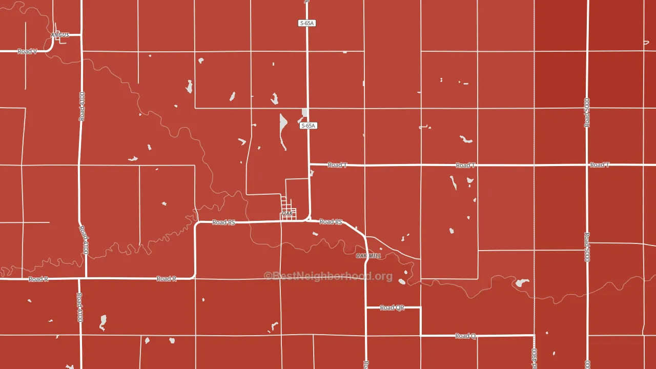Oak, NE block-group political-lean map