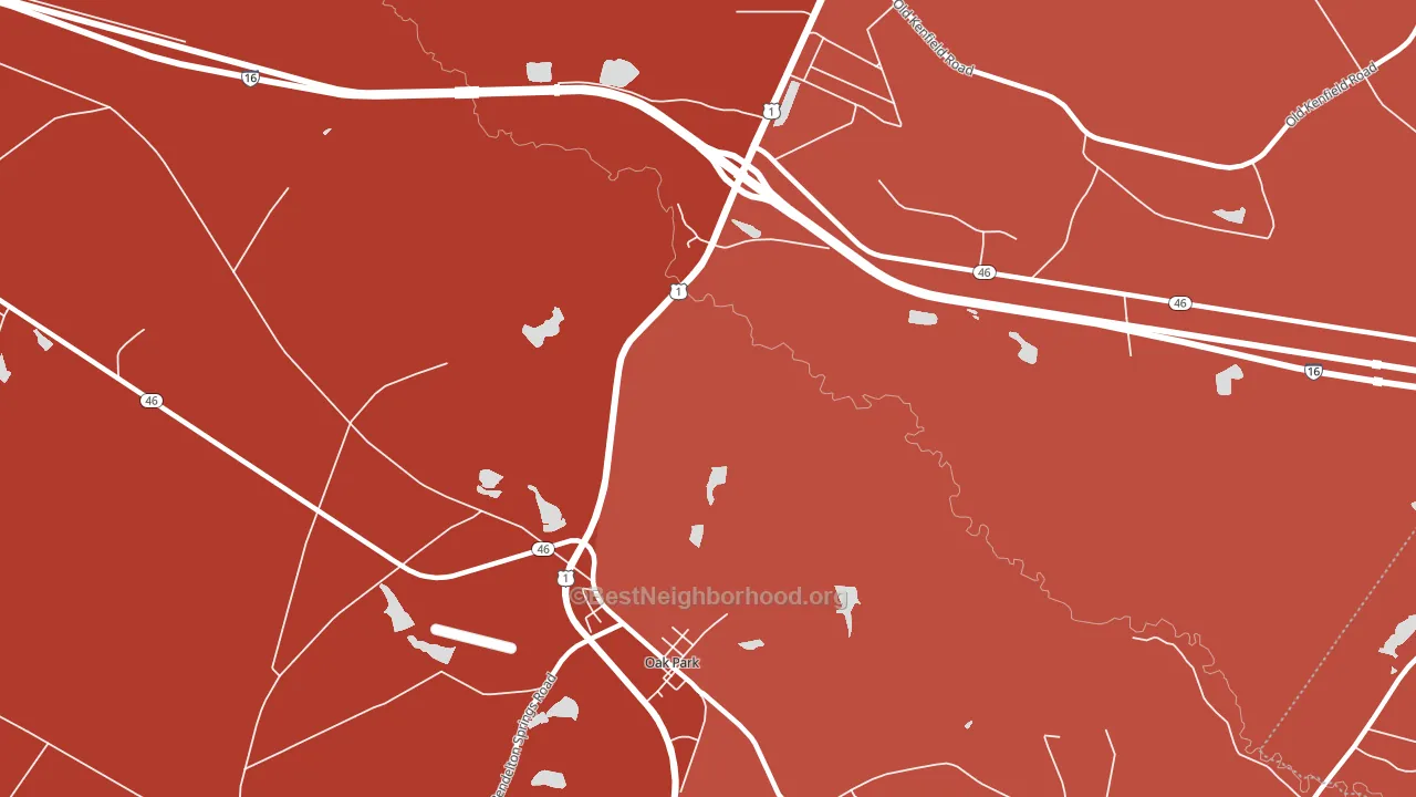 Oak Park, GA block-group political-lean map