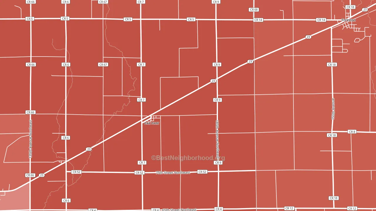 Oak Park, MN block-group political-lean map