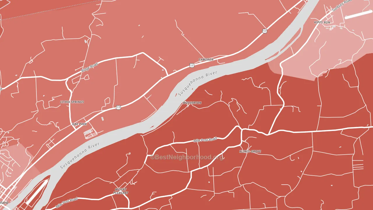 Oak Park, PA block-group political-lean map