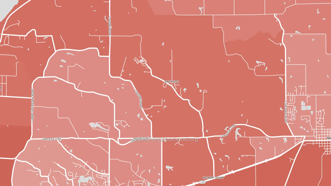 Oak Ridge, IL block-group political-lean map