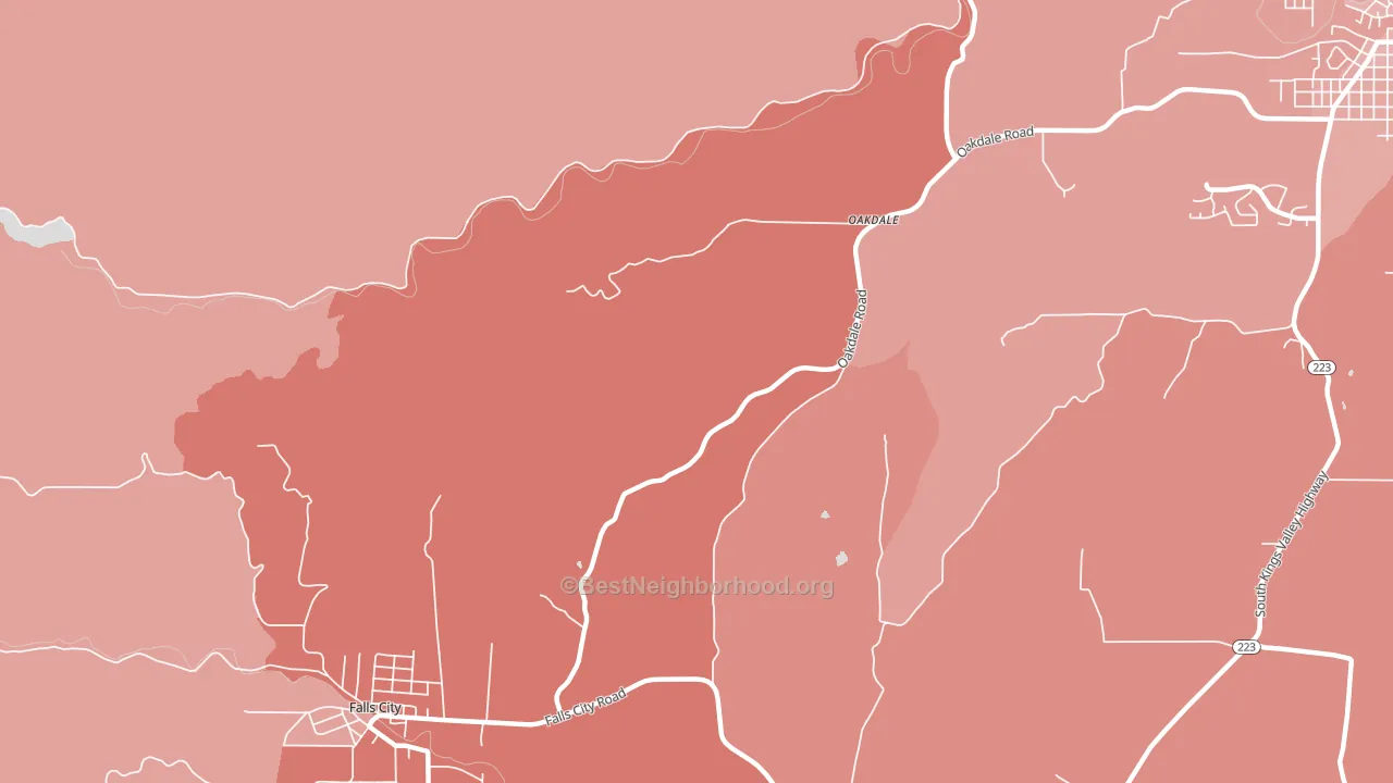Oakdale, OR block-group political-lean map