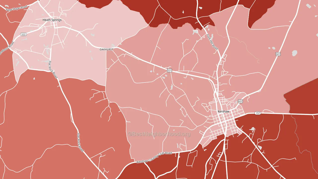 Oakhurst, SC block-group political-lean map