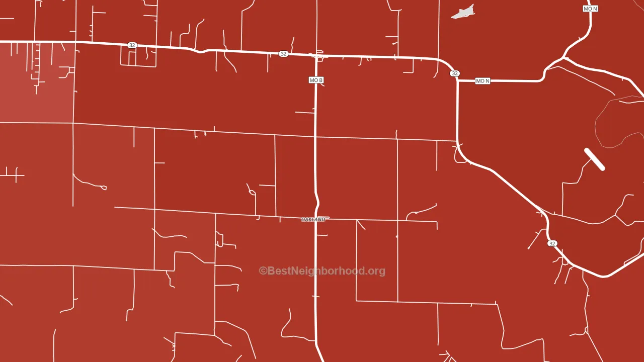 Oakland, MO block-group political-lean map