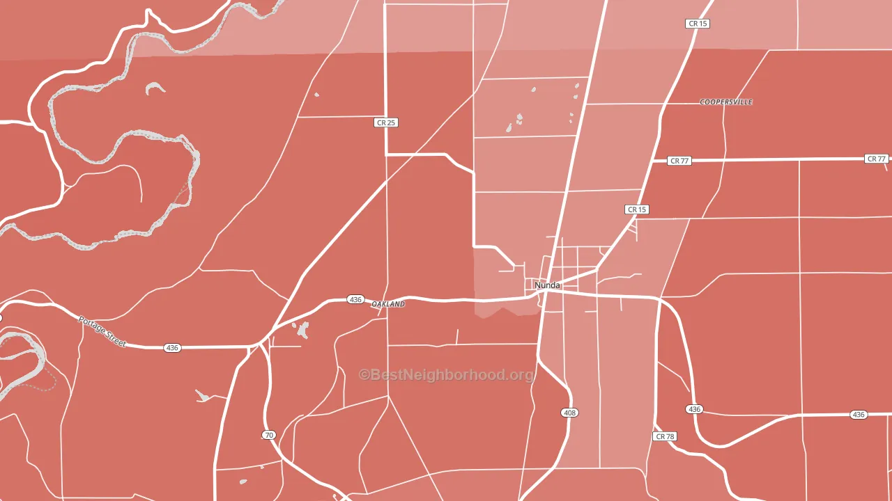 Oakland, NY block-group political-lean map