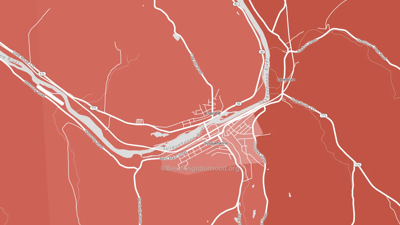 Oakland, PA block-group political-lean map