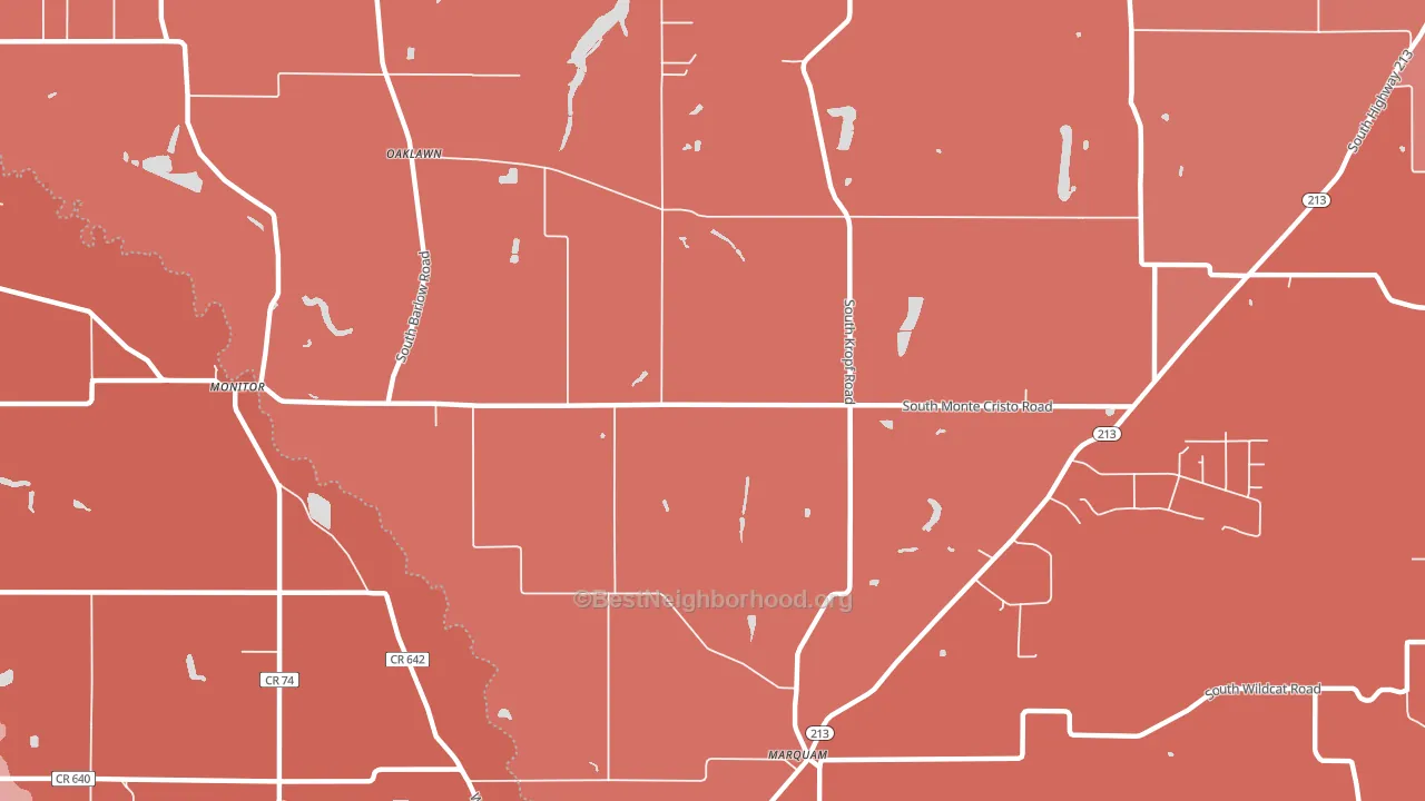 Oaklawn, OR block-group political-lean map