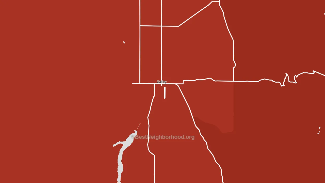 Oakley, ID block-group political-lean map