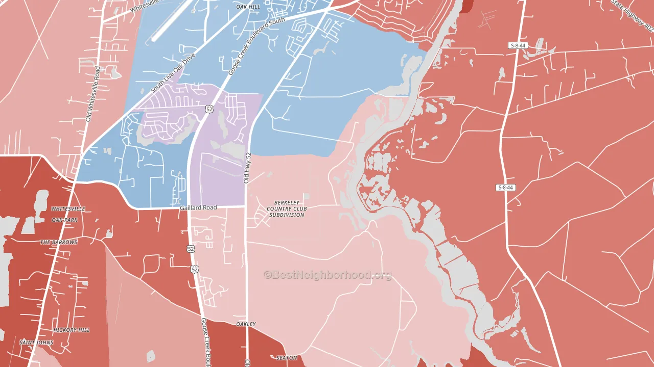 Oakley, SC block-group political-lean map