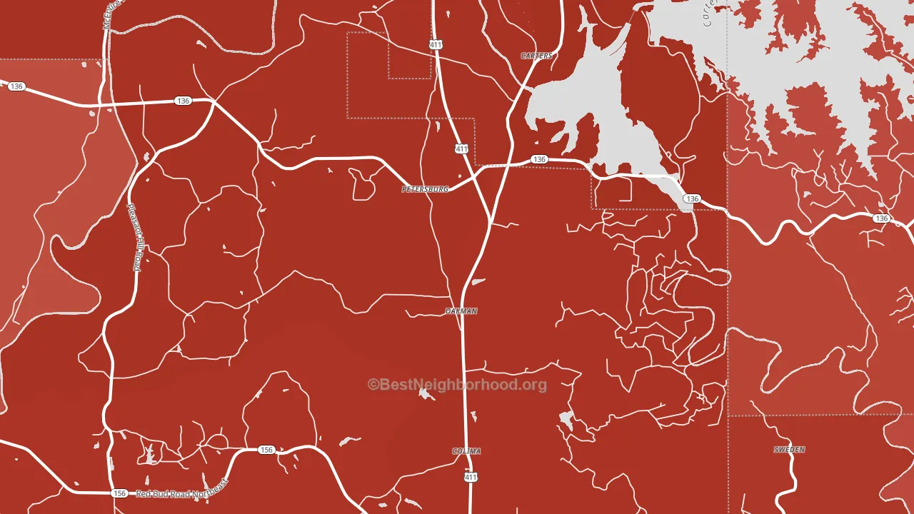 Oakman, GA block-group political-lean map