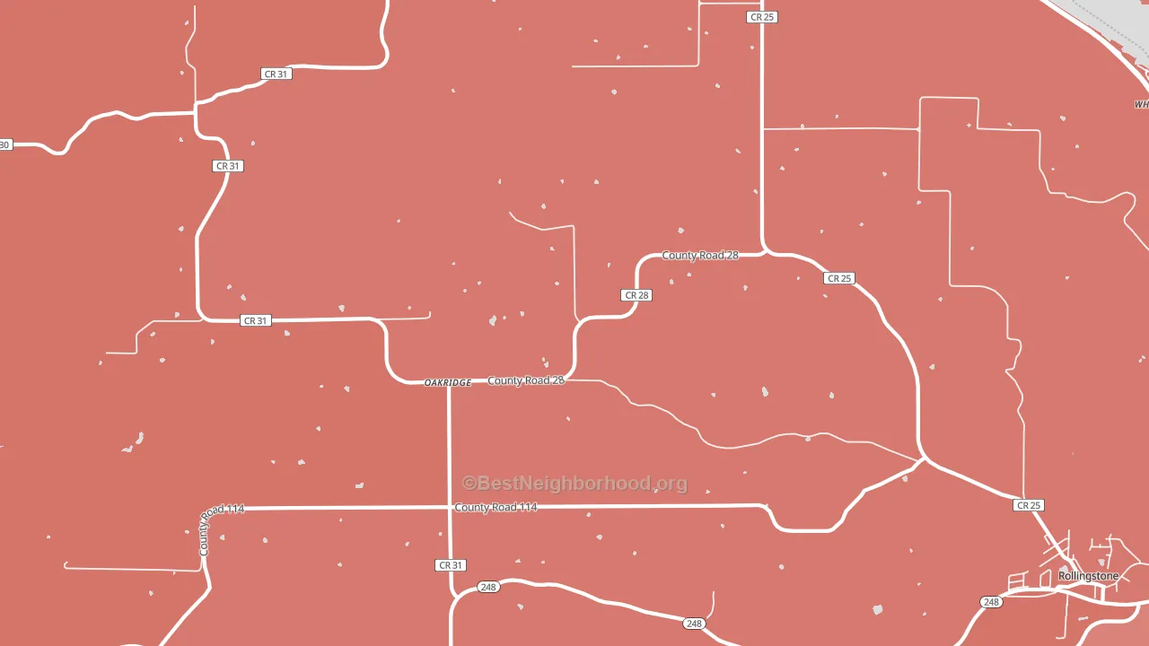 Oakridge, MN block-group political-lean map
