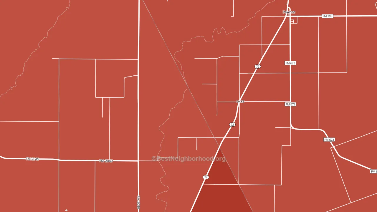 Oaks, TX block-group political-lean map