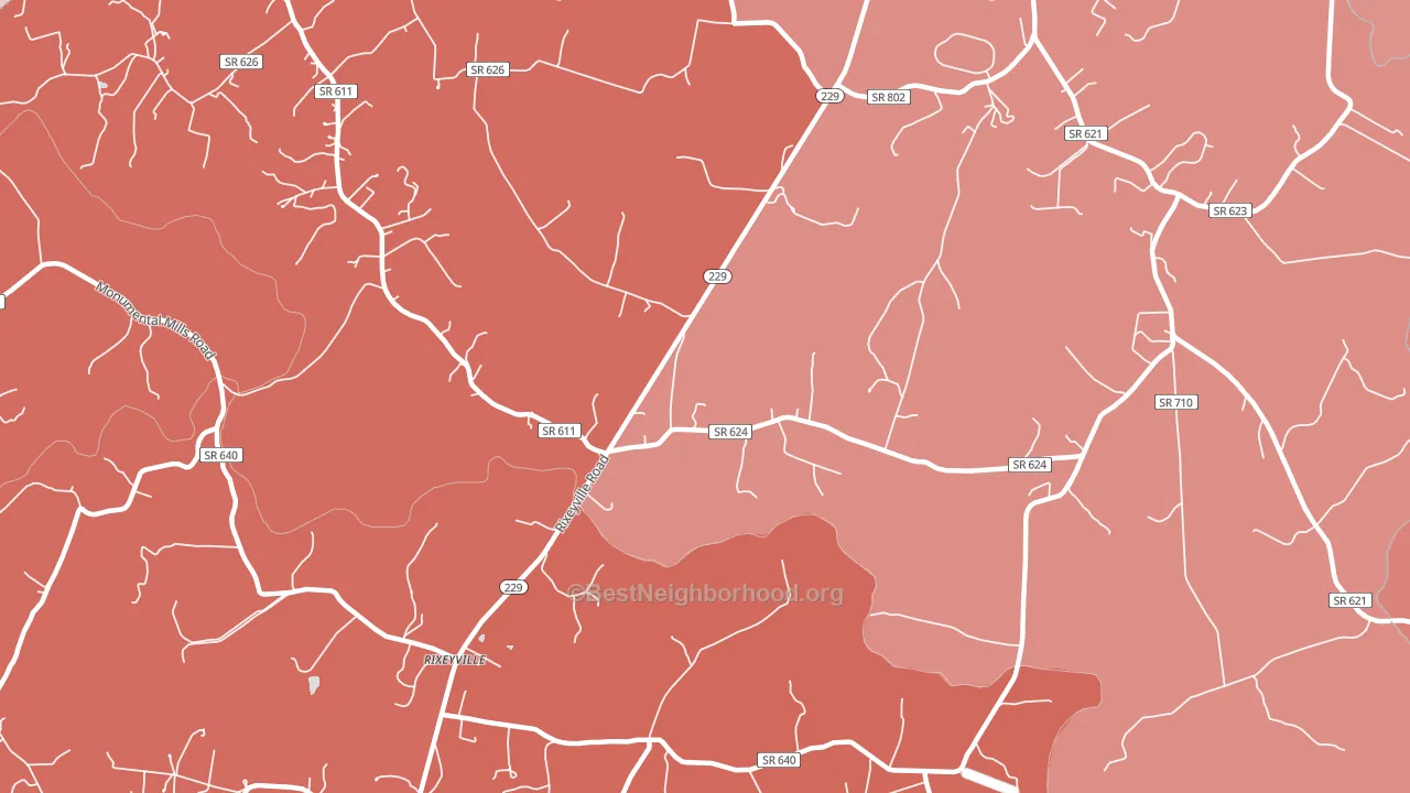 Oakshade, VA block-group political-lean map