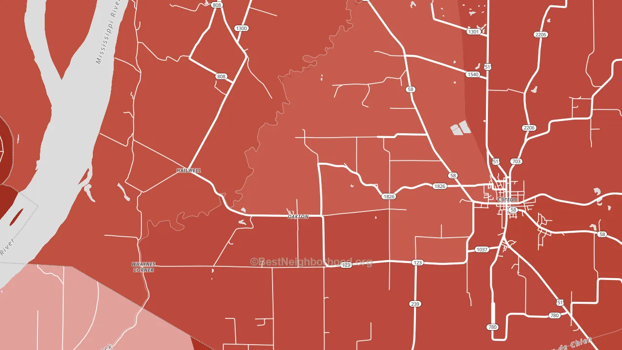 Oakton, KY block-group political-lean map