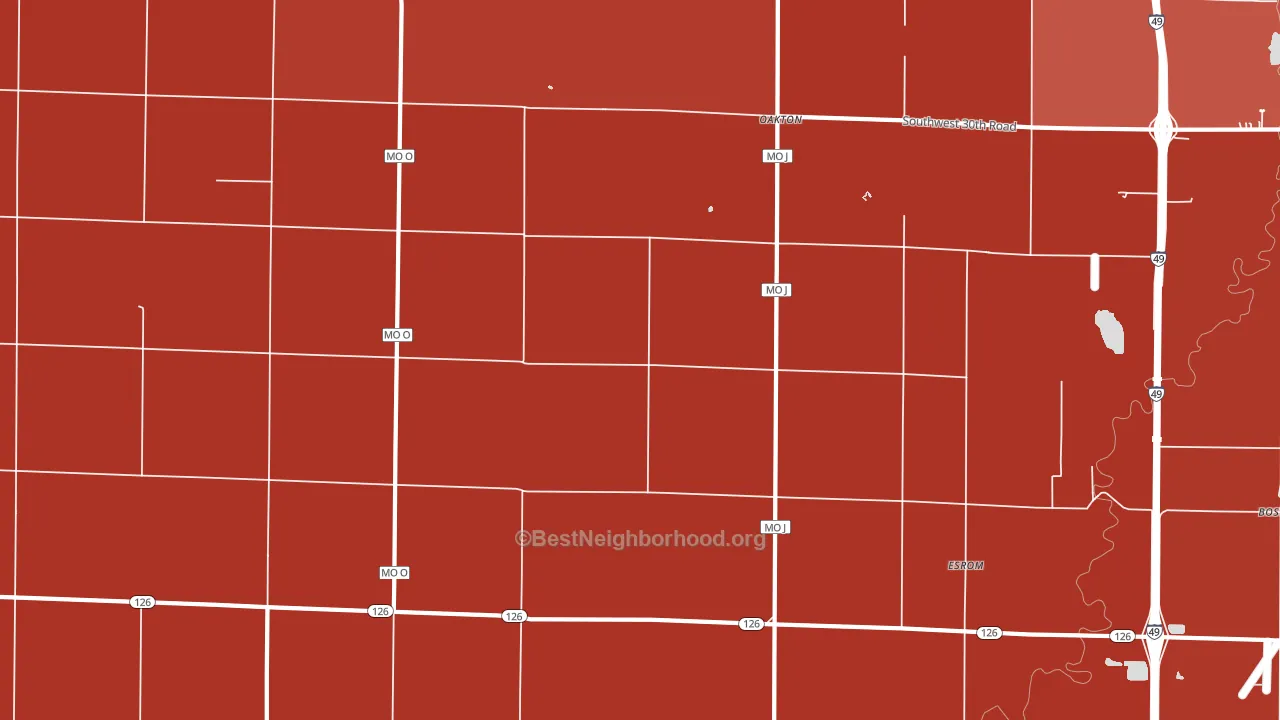 Oakton, MO block-group political-lean map