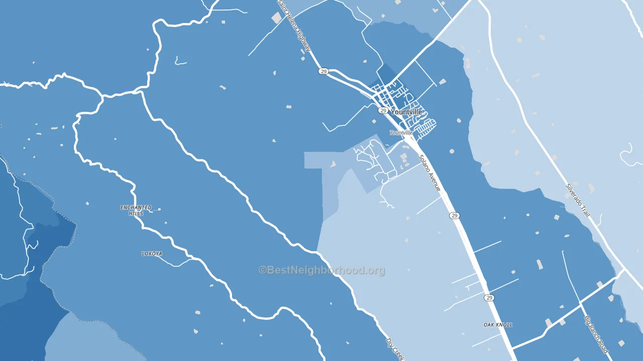 Oakville, CA block-group political-lean map