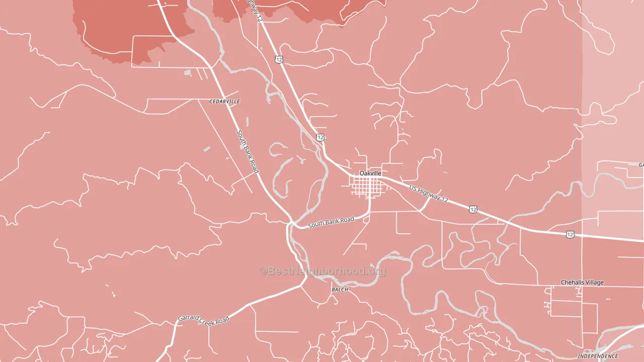 Oakville, WA block-group political-lean map