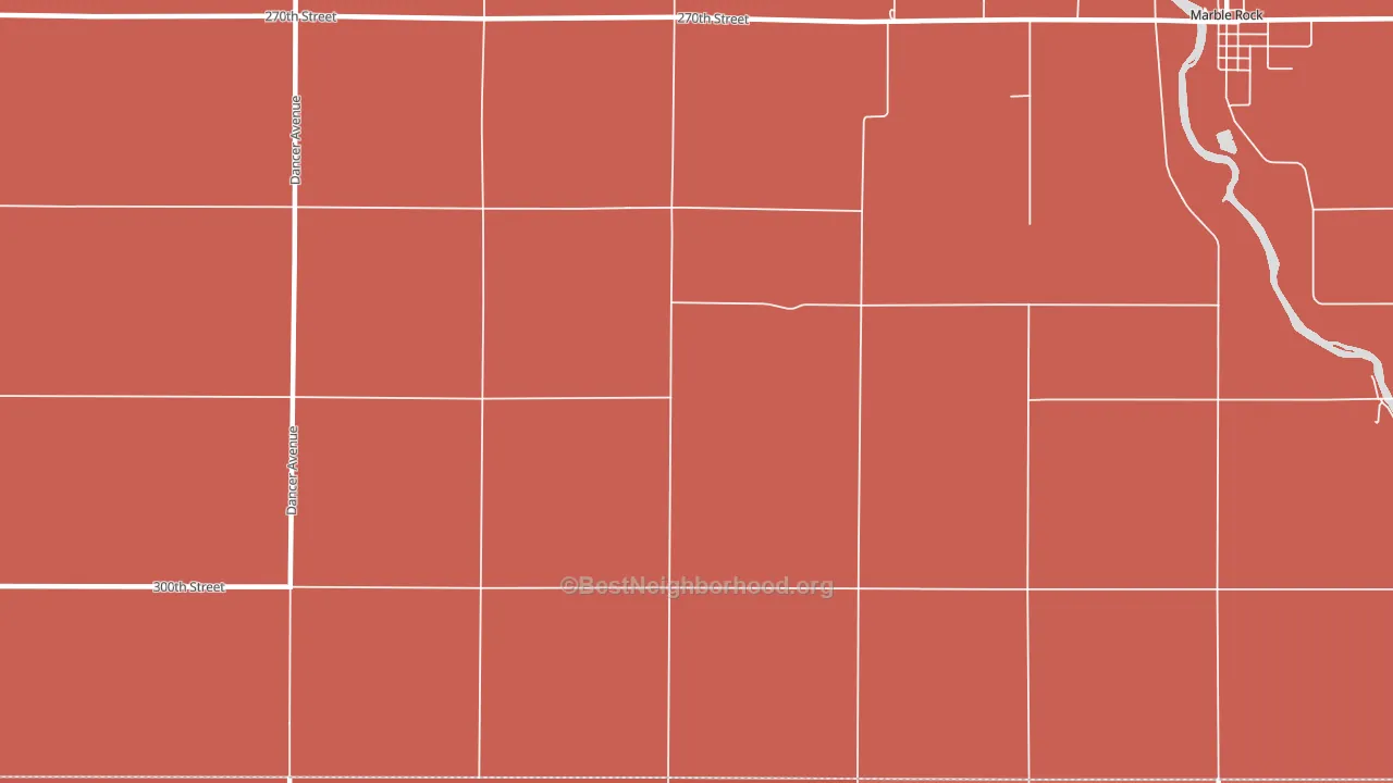 Oakwood, IA block-group political-lean map