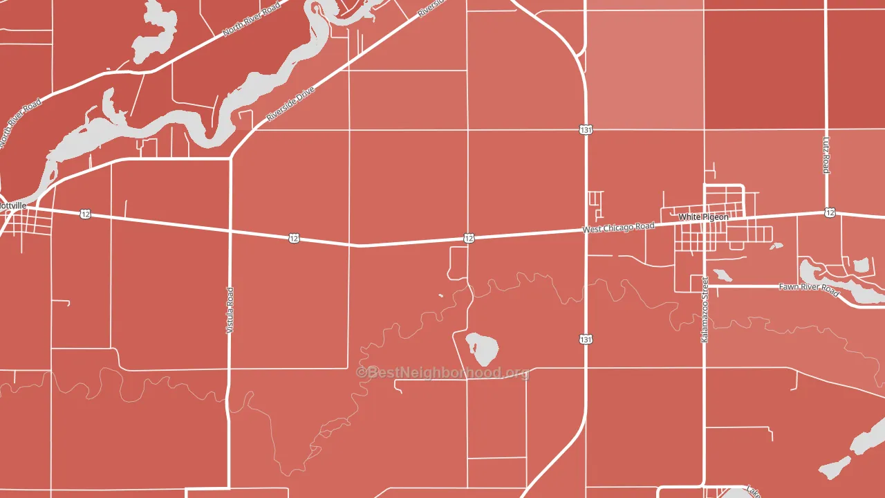 Oakwood, MI block-group political-lean map
