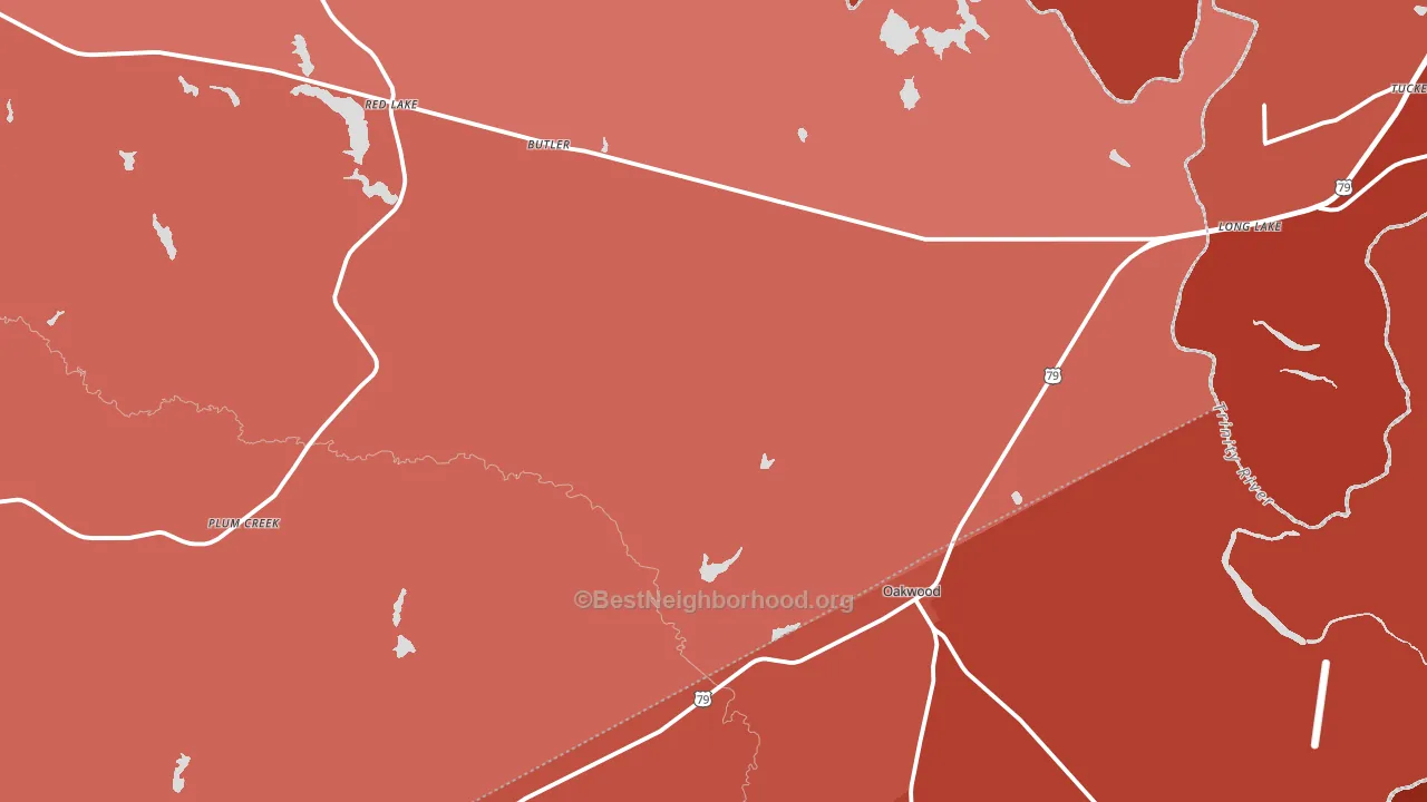 Oakwood, TX block-group political-lean map