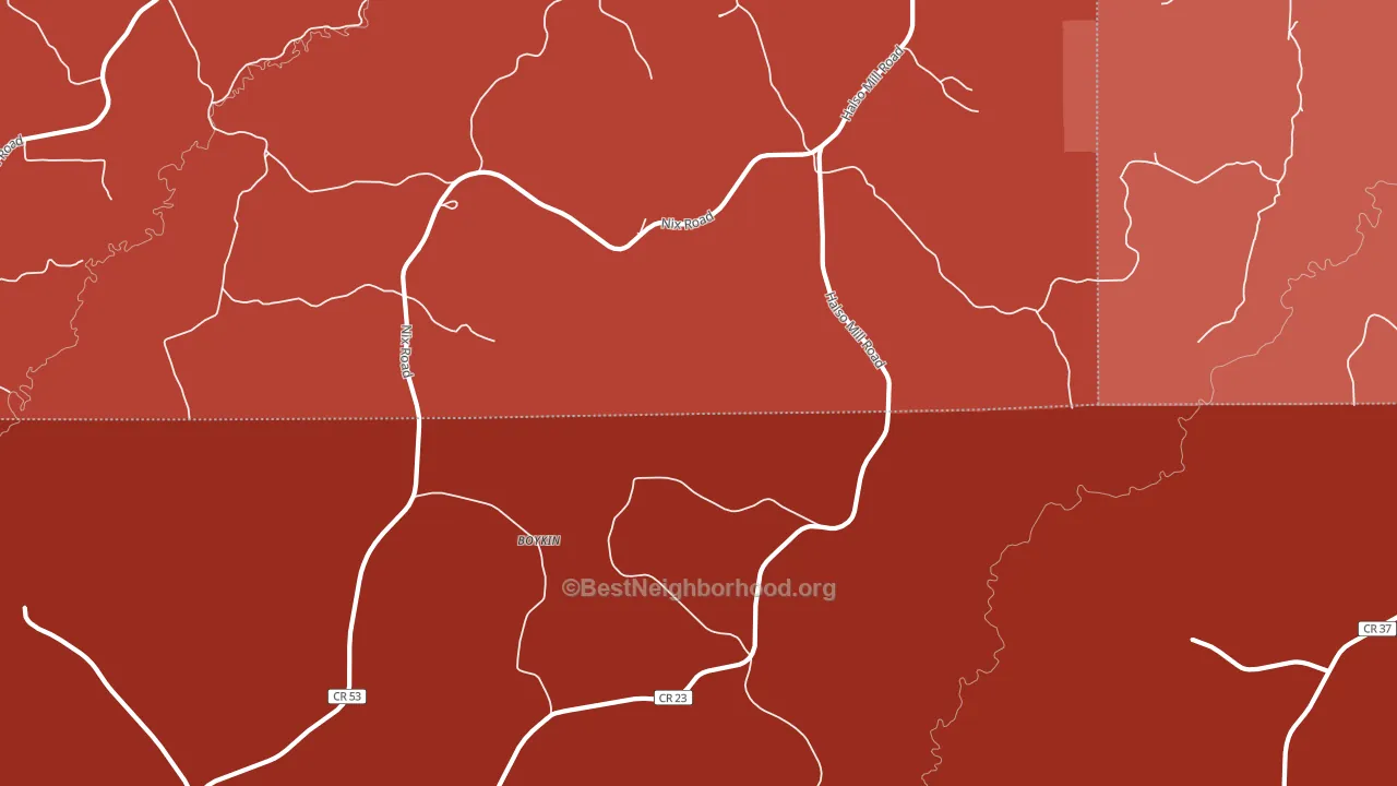Oaky Streak, AL block-group political-lean map