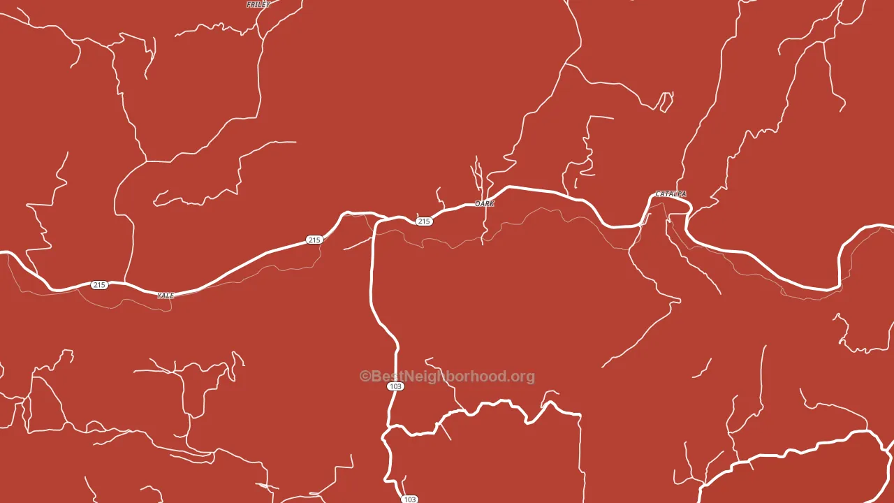 Oark, AR block-group political-lean map