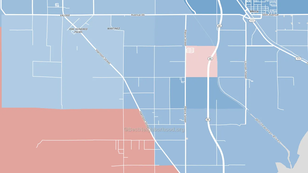 Oasis, CA block-group political-lean map