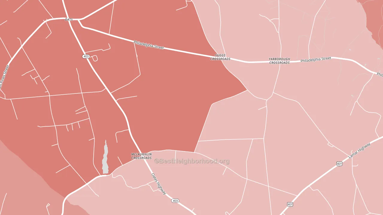 Oats, SC block-group political-lean map