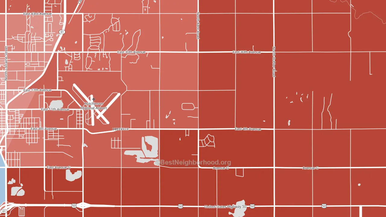 Obeeville, KS block-group political-lean map
