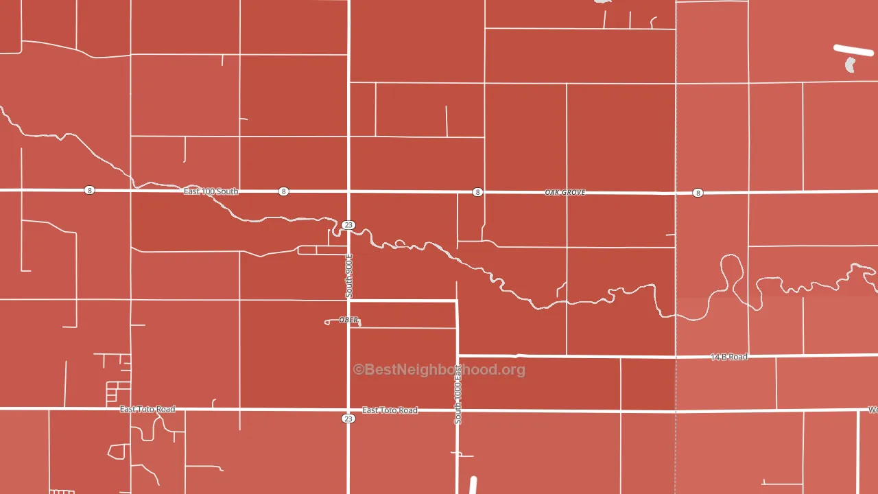 Ober, IN block-group political-lean map