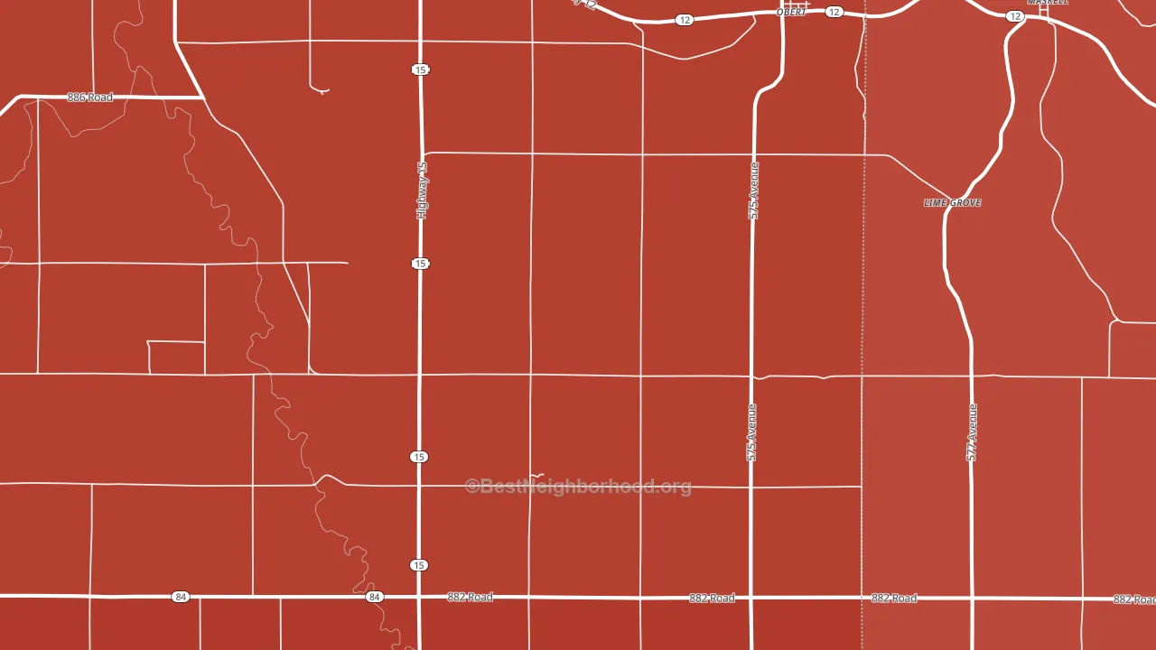 Obert, NE block-group political-lean map