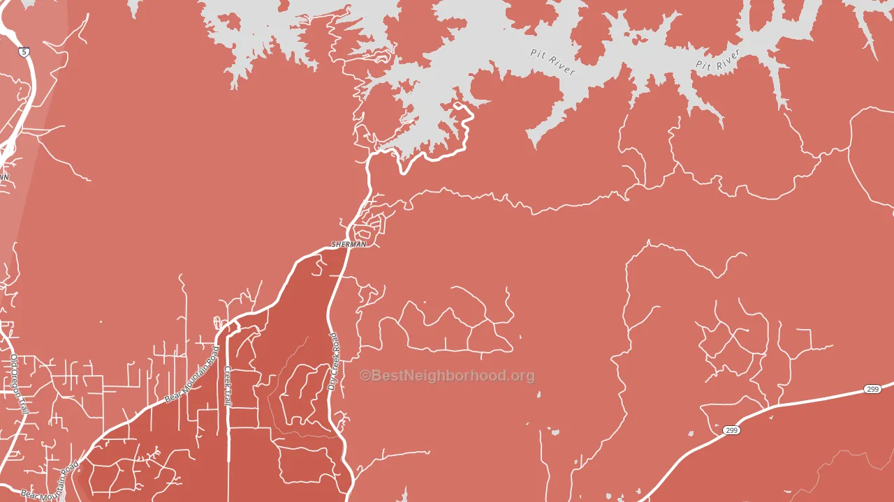 Obrien, CA block-group political-lean map