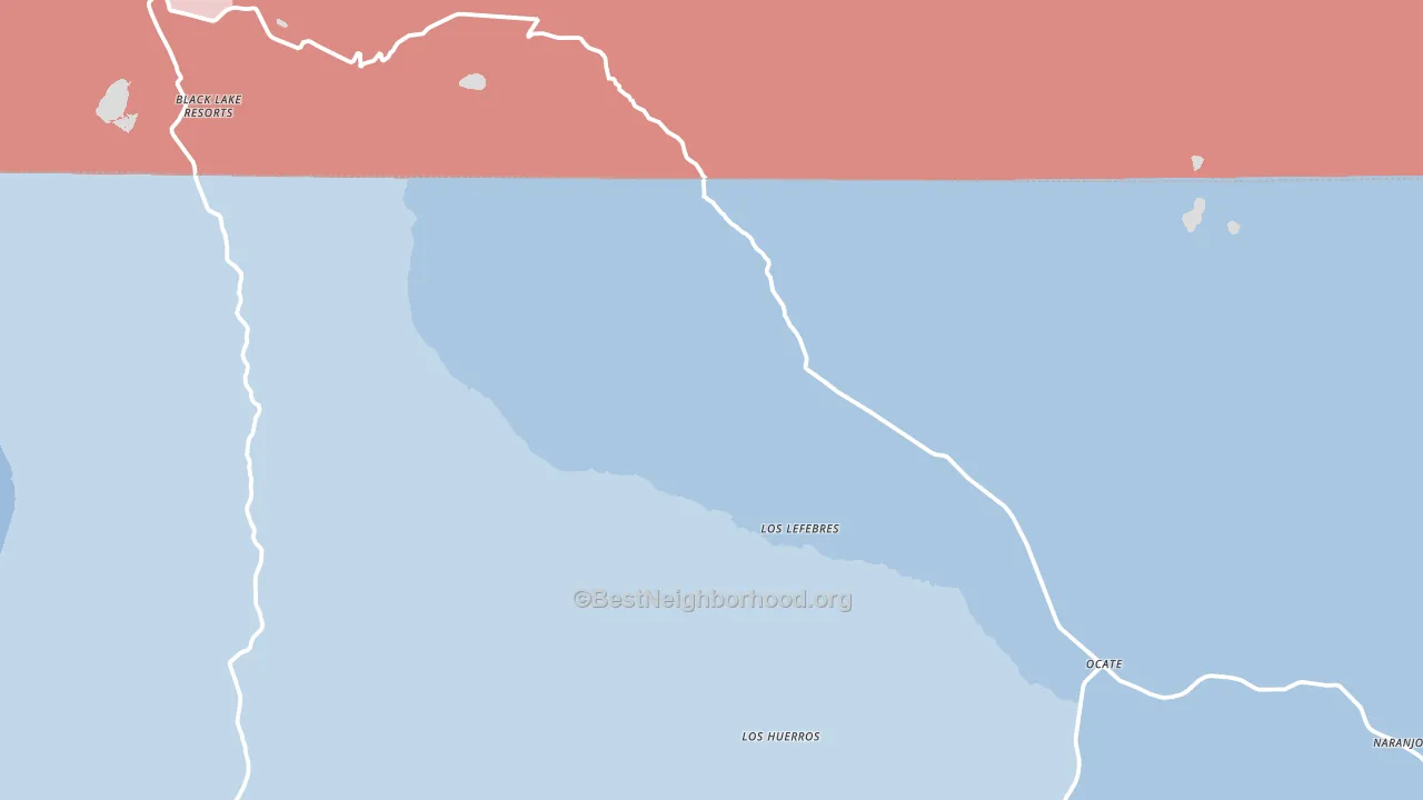 Ocate, NM block-group political-lean map