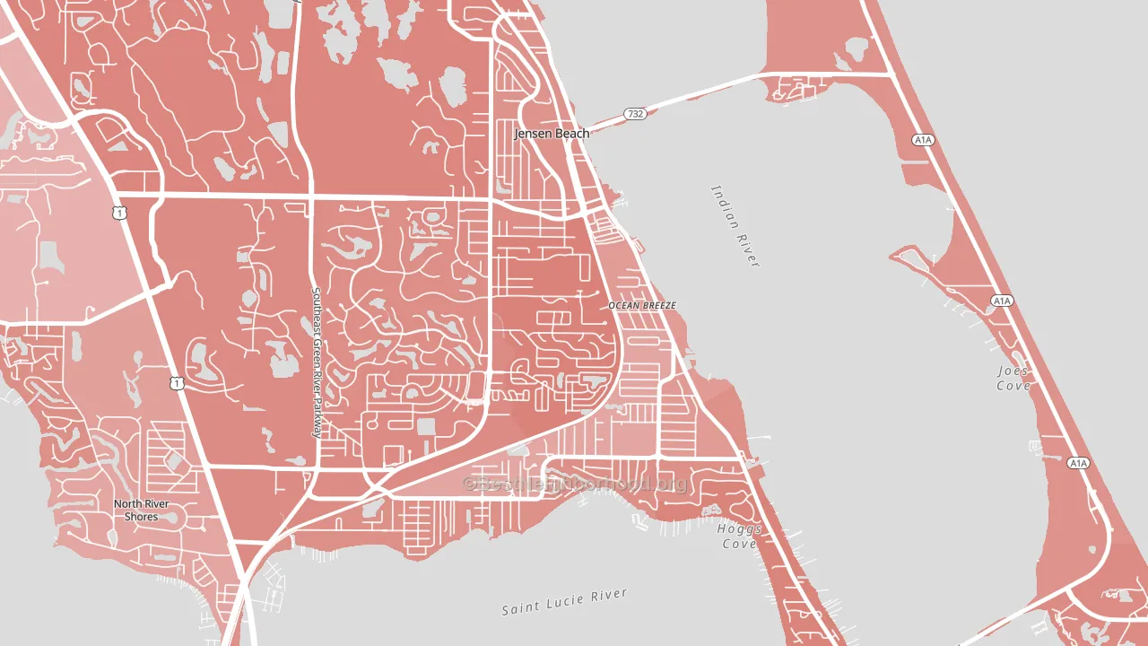 Ocean Breeze Park, FL block-group political-lean map