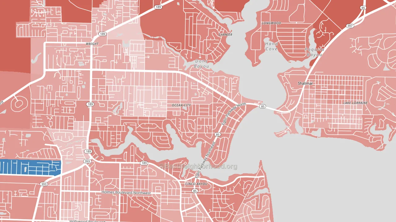 Ocean City, FL block-group political-lean map