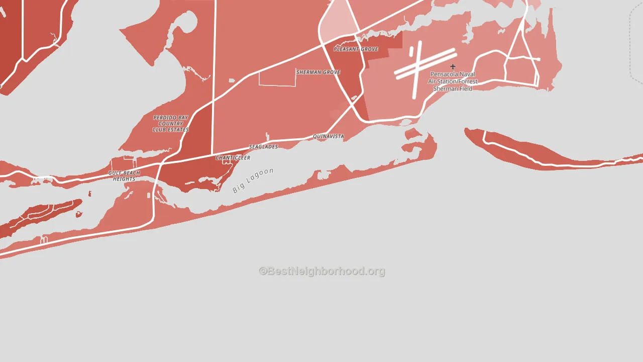 Ocean Springs, FL block-group political-lean map