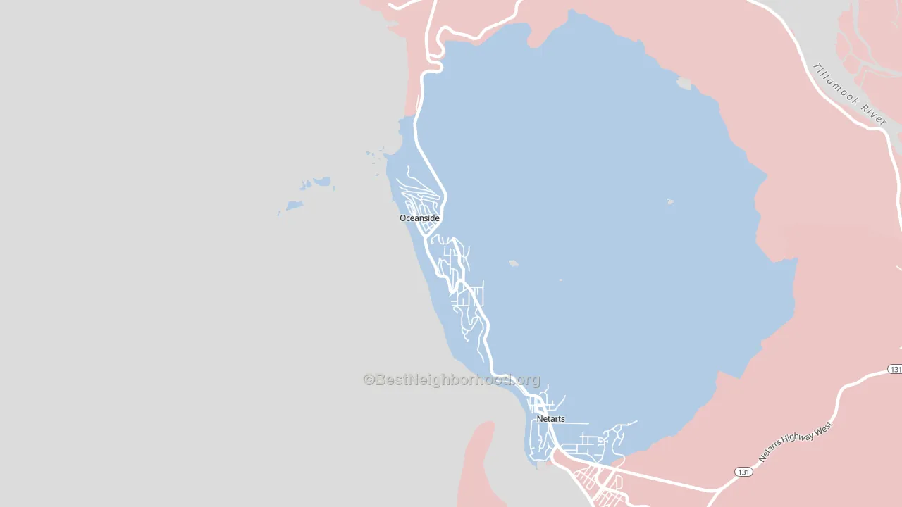 Oceanside, OR block-group political-lean map