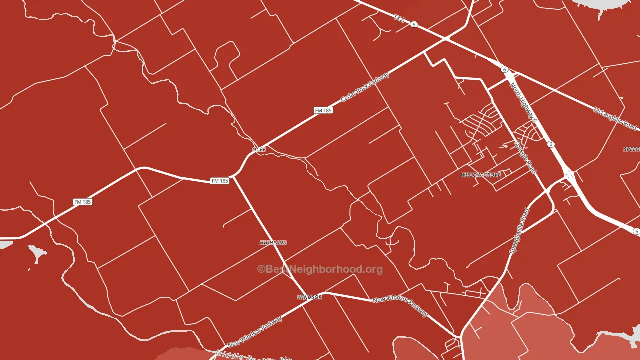 Ocee, TX block-group political-lean map