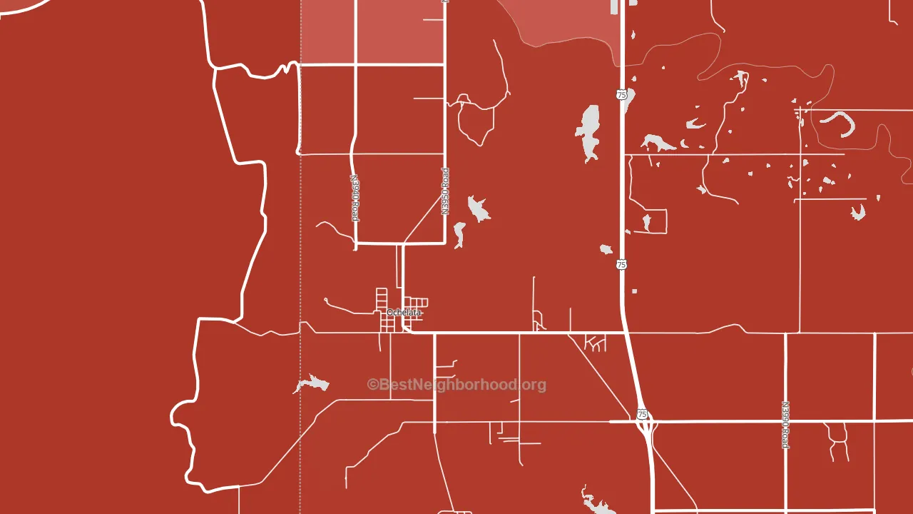 Ochelata, OK block-group political-lean map