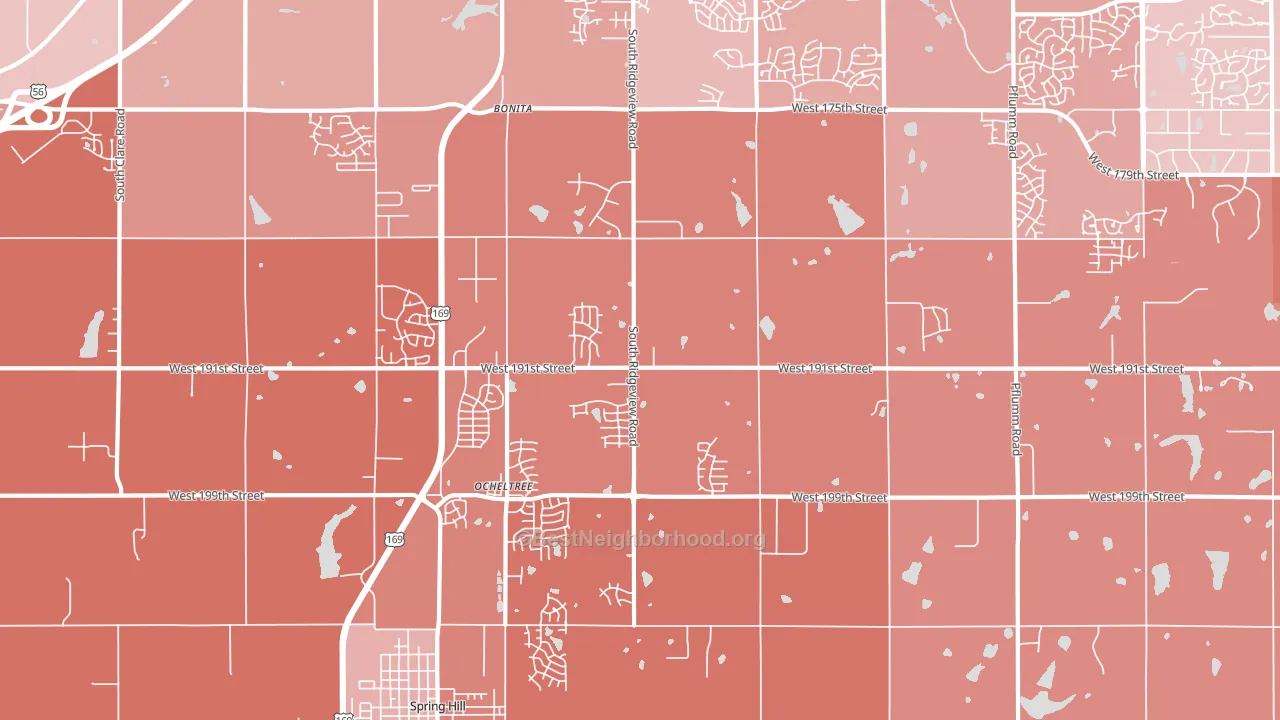 Ocheltree, KS block-group political-lean map